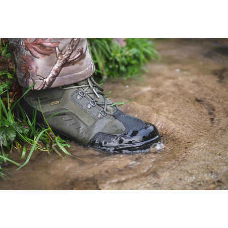 Vandens nepraleidžiantys medžiokliniai batai „100“, žalsvi
