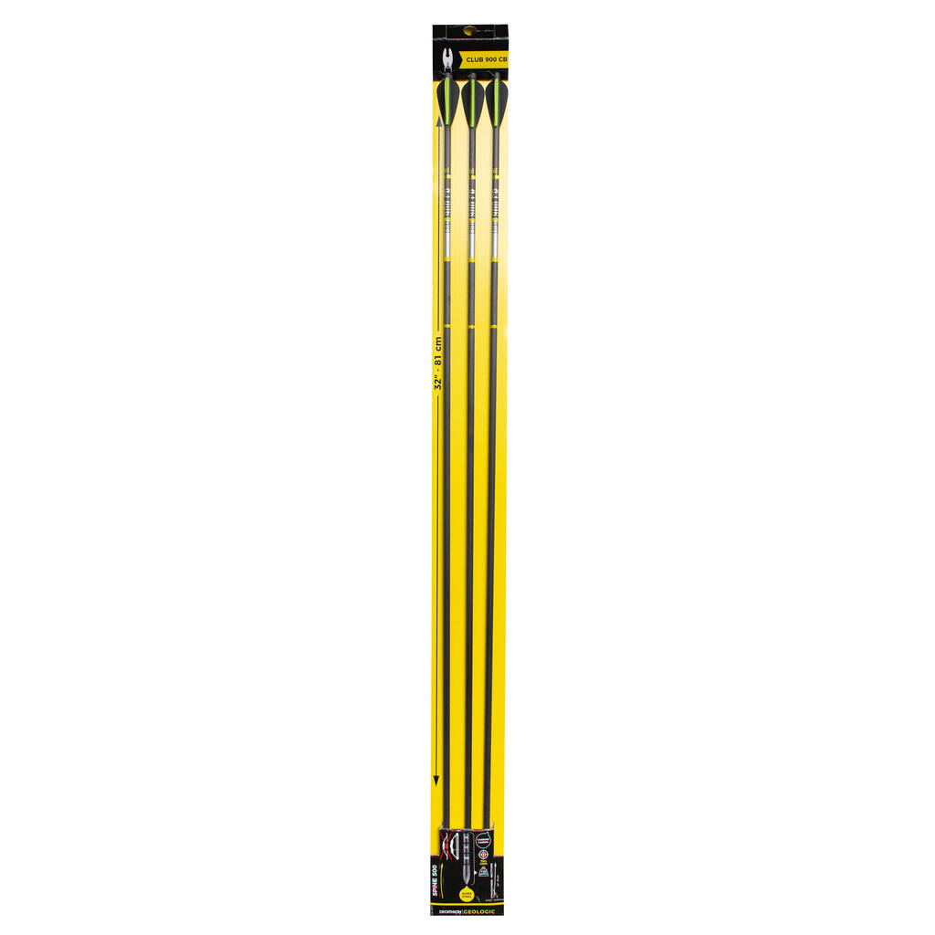 Carbon Arrows for Compound Bow Tri-Pack Club 900 CB