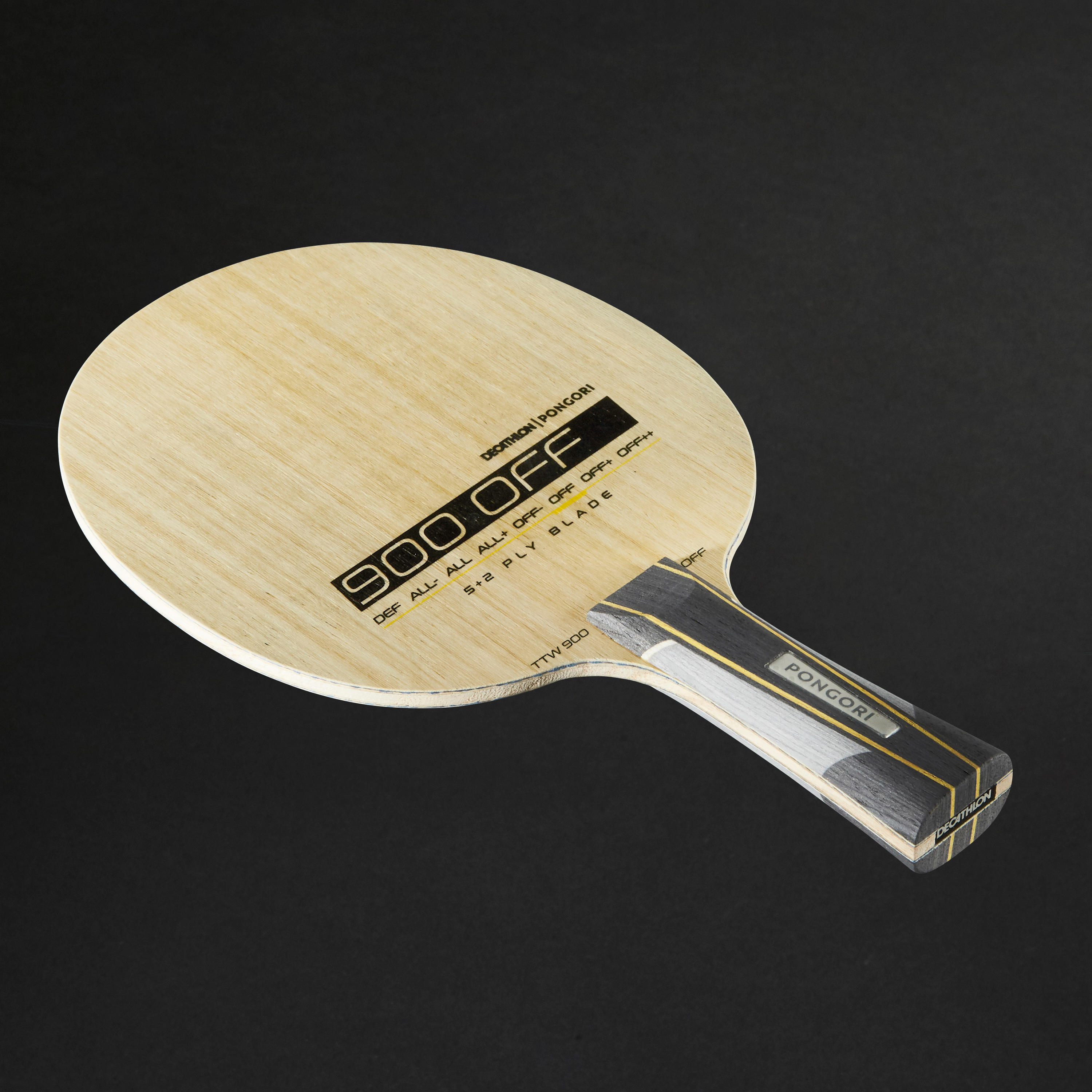 Bois De Ping-pong Shine Ship Sound Ebony - Offensif, 5 Plis, Manche Droit, Occasion Comme Neuve