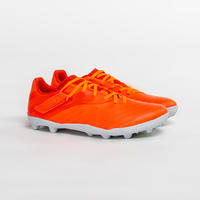 Kids' Rip-Tab Firm Ground Football Boots Agility 140 FG - Burgundy/Orange