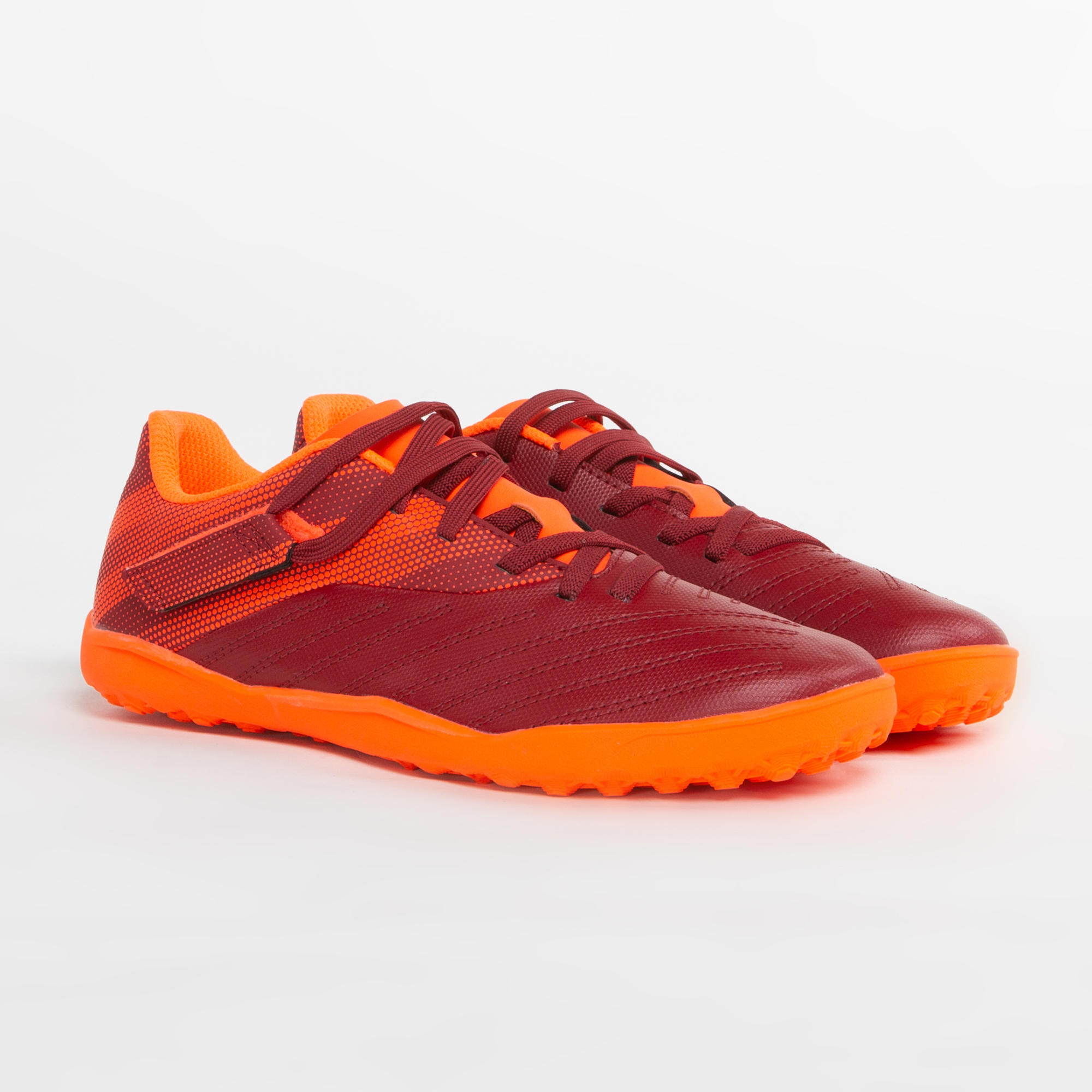 Botas de Fútbol Kipsta Agility 140 HG Turf Tira autoadherente n Burdeos  Naranja - Decathlon
