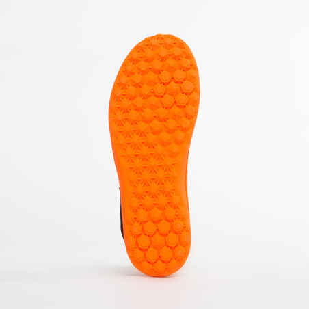 Botas Fútbol Kipsta Agility 140 HG Turf Tira autoadherente n Burdeos Naranja