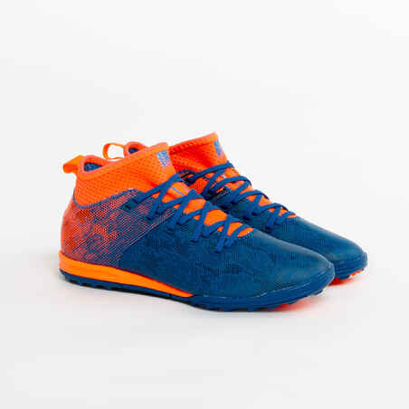 Kids' Hard Pitches Football Boots Agility 900 Turf TF - Blue/Orange