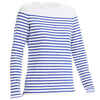 Dámske jachtárske tričko Sailing 100 s dlhým rukávom bielo-indigovo modré