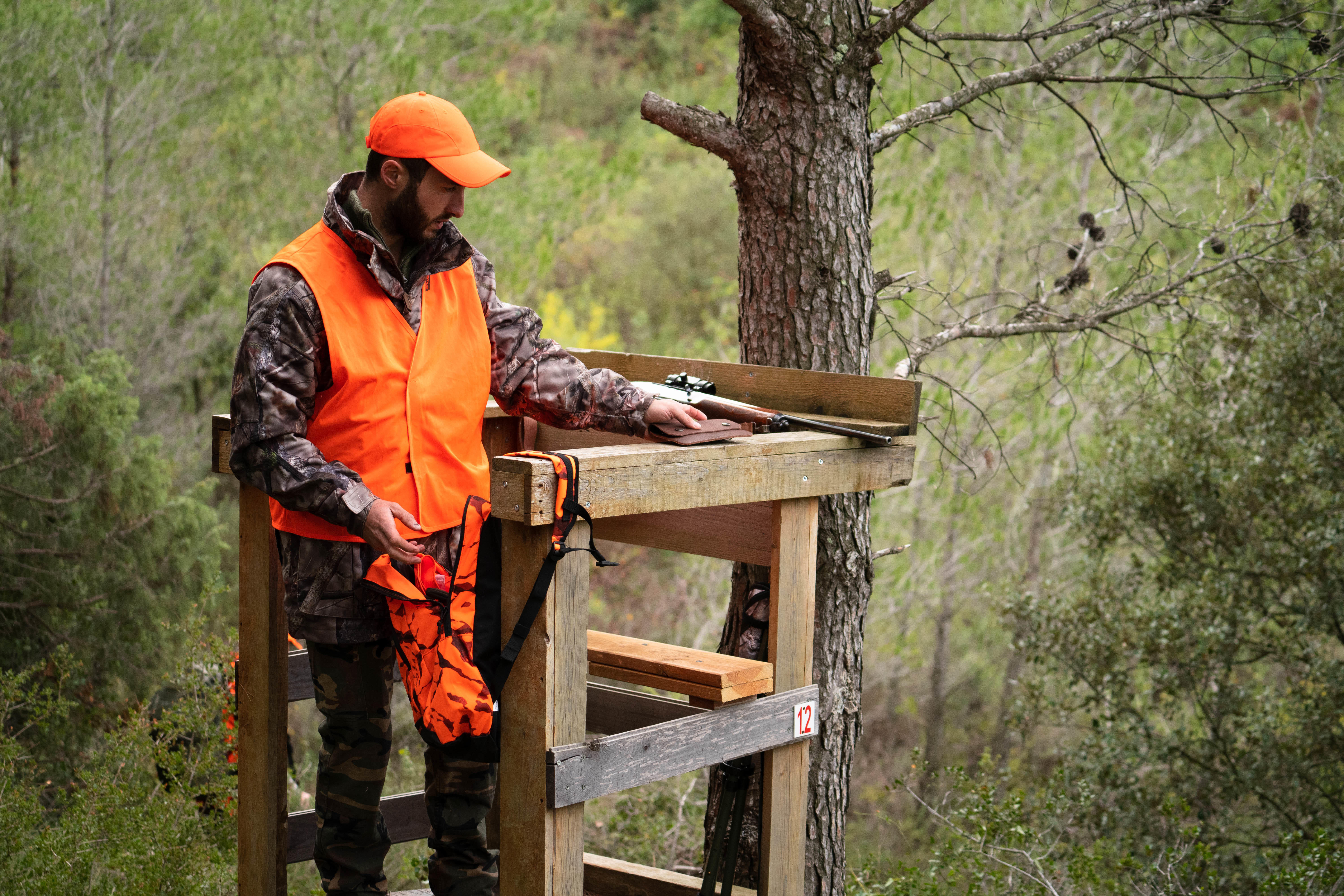 Hi Vis Hunting Bib - Orange - SOLOGNAC