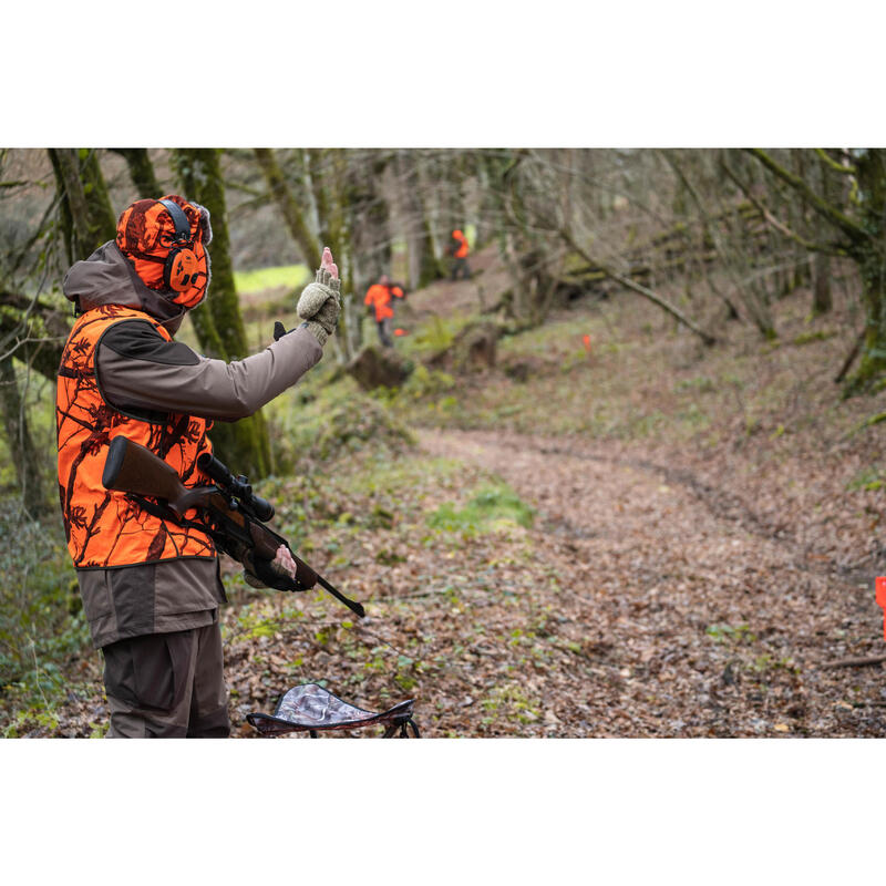 Pelzmütze Jagd camouflage/orange 