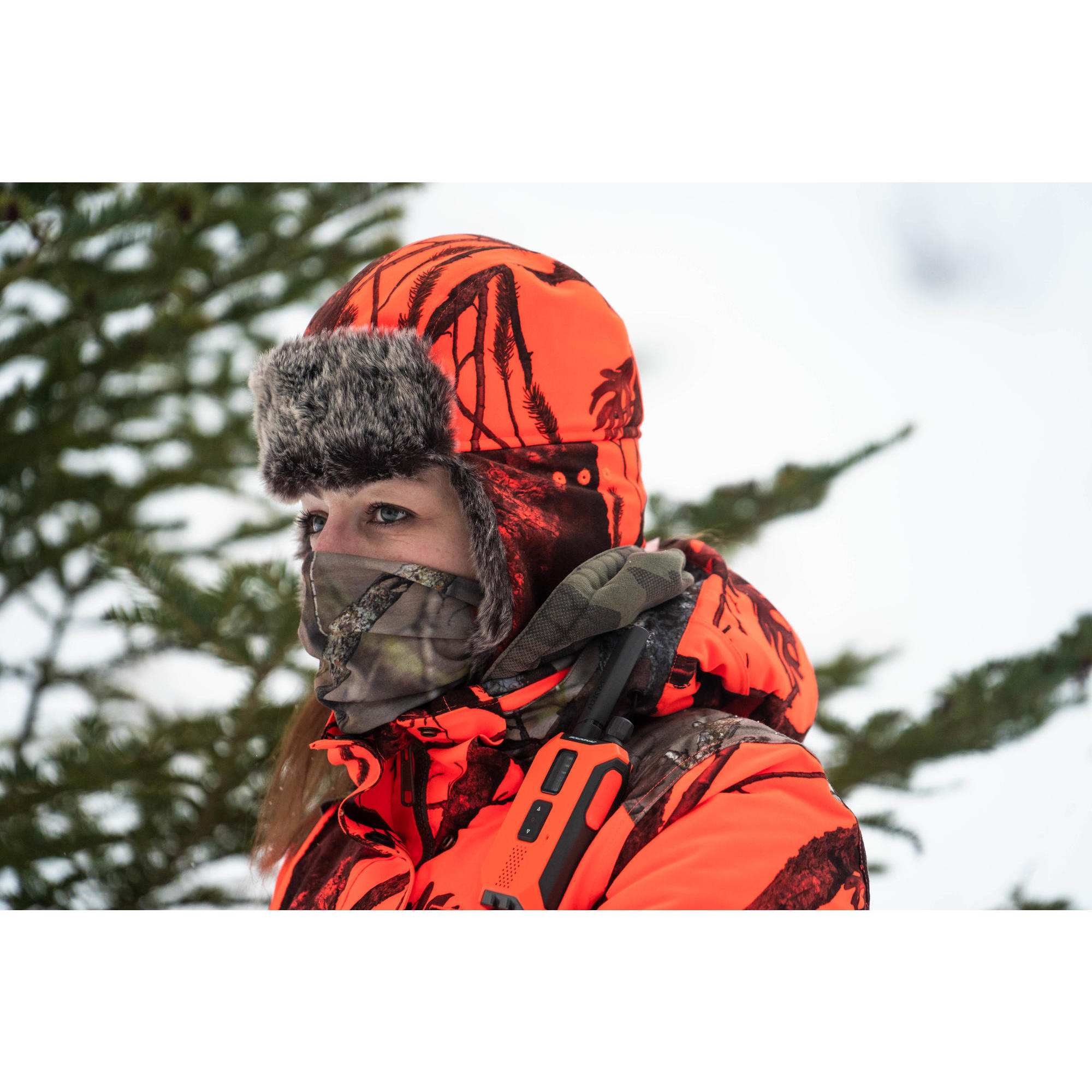 hunter orange trapper hat