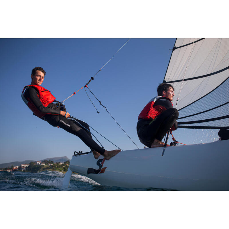 Trapezeharnas voor zeilen met open boot 100 blauw