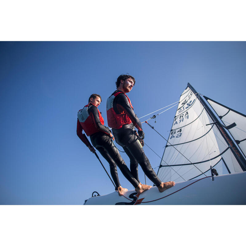 Trapezeharnas voor zeilen met open boot 100 blauw