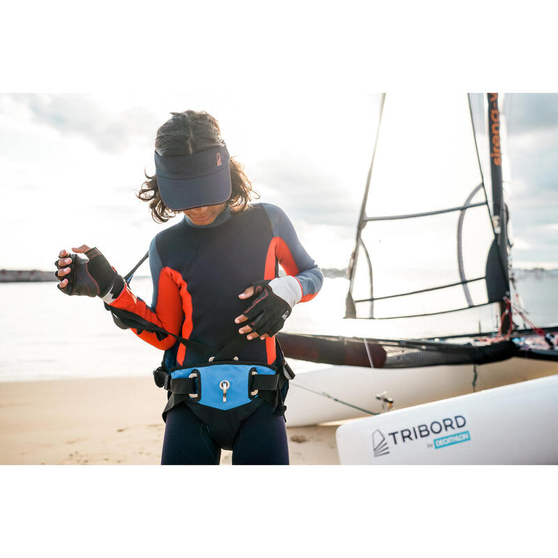 Dinghy 500 Kids' Sailing GBS 3/2 mm Neoprene Wetsuit - Blue/Orange