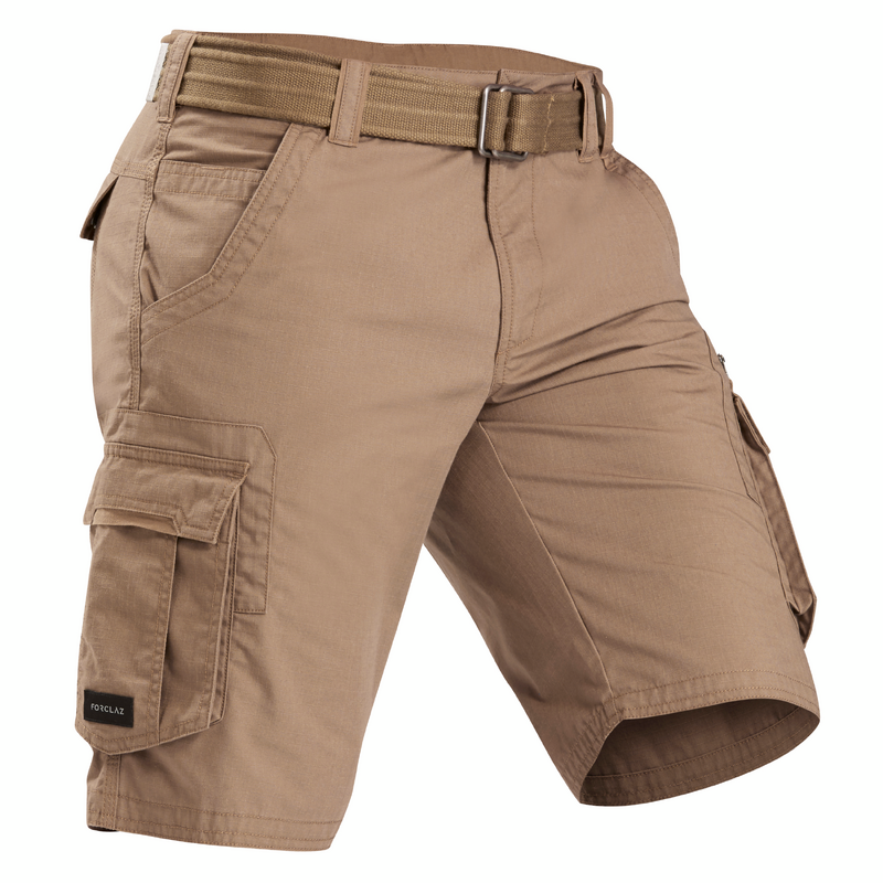 Short cargo de trek voyage TRAVEL 100 marron homme pour les clubs et collectivites Decathlon Pro