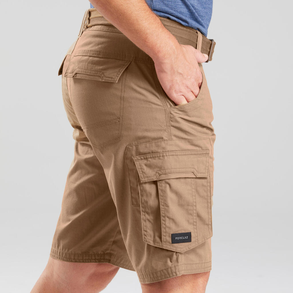 Short cargo de trek voyage - TRAVEL 100 marron homme