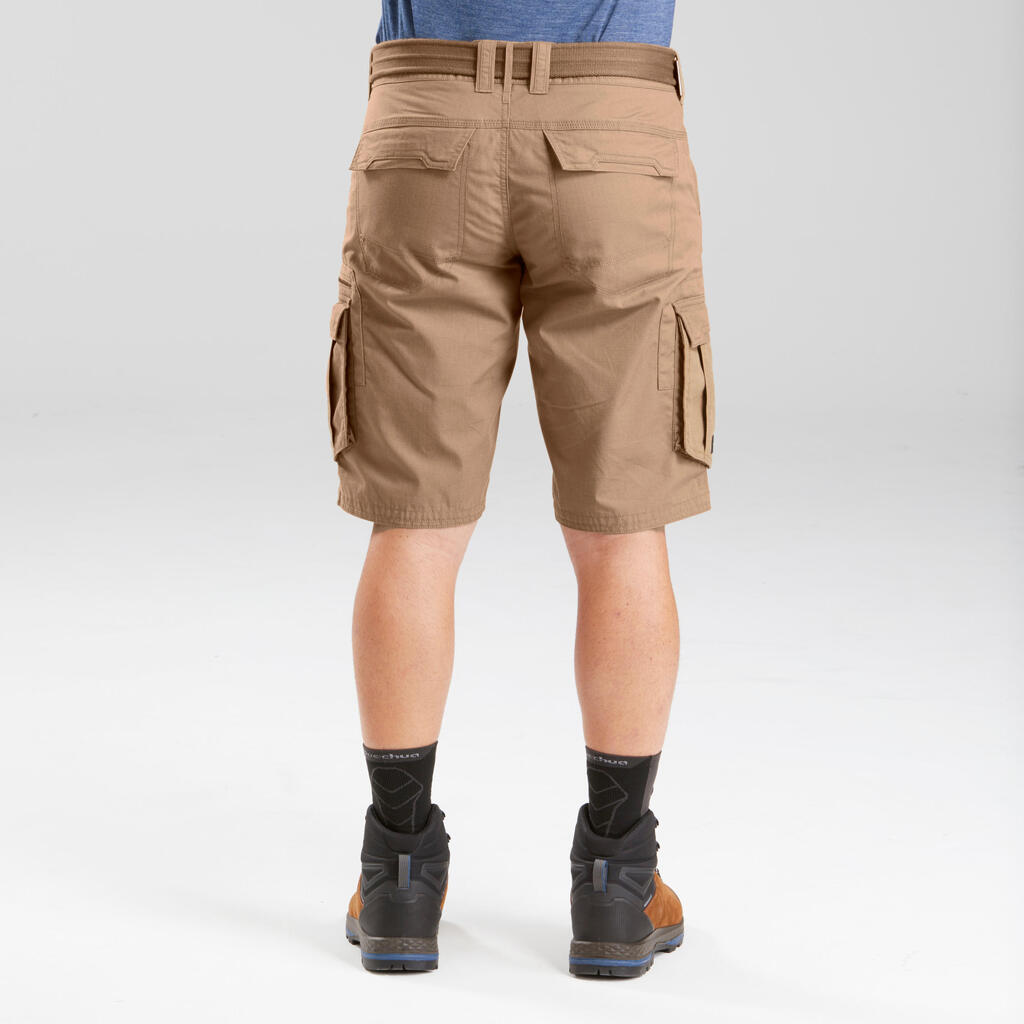 Short cargo de trek voyage - TRAVEL 100 marron homme