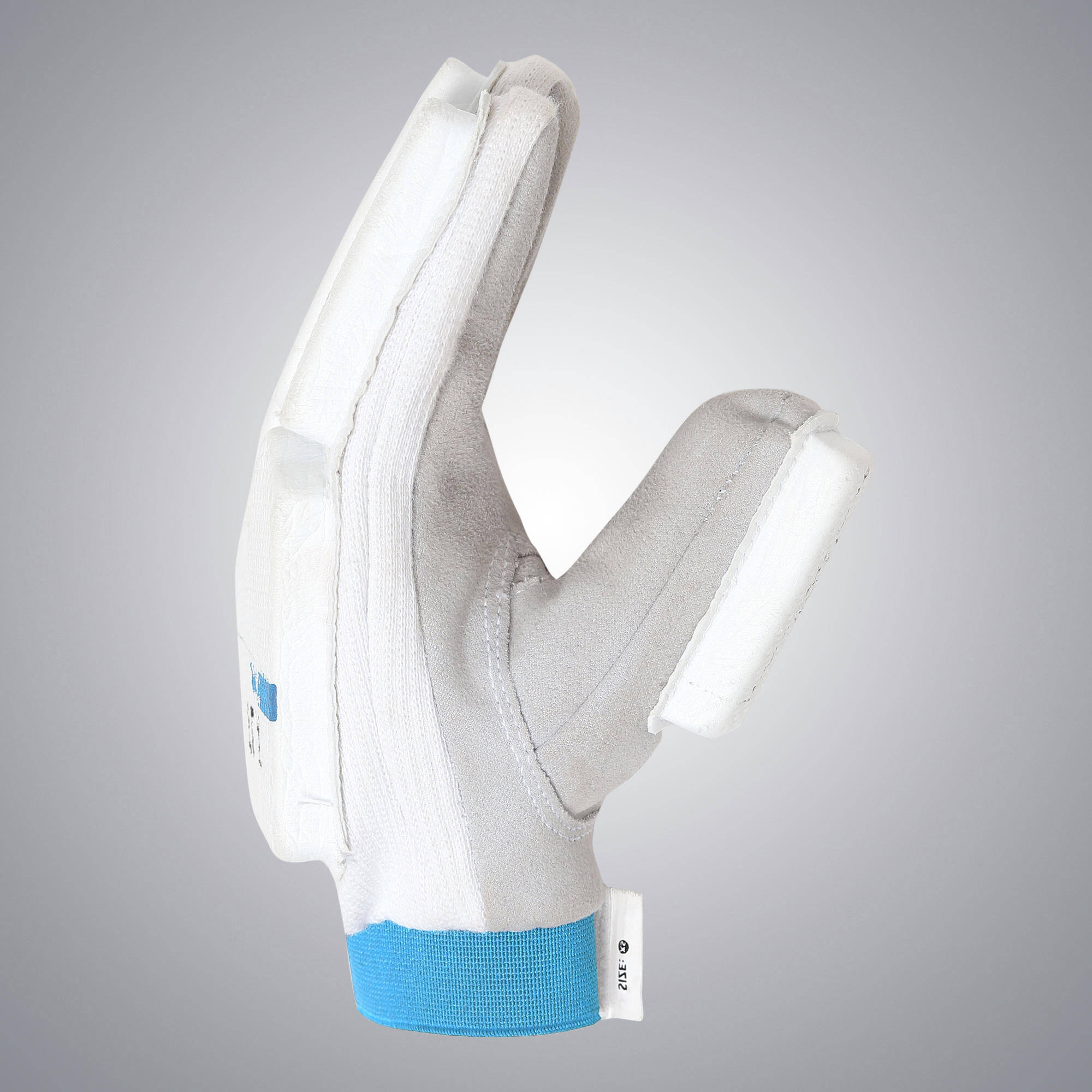 KID'S BEGINNER LEFT HAND SAFETY TESTED CRICKET BATTING GLOVES GLV100, WHITE -  4