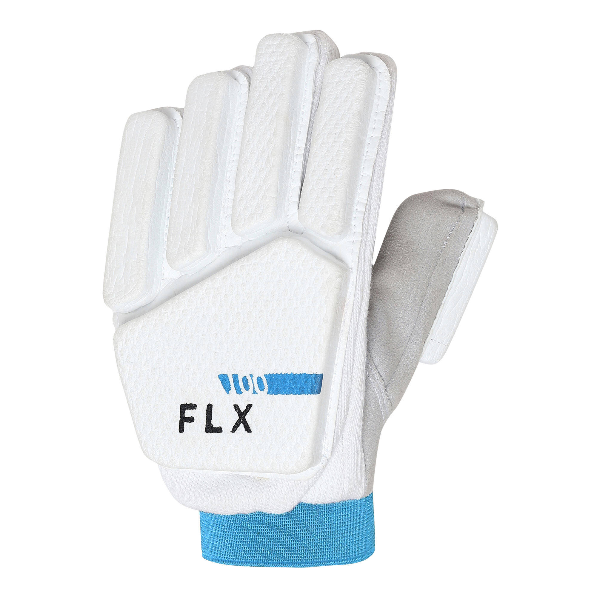 KID'S BEGINNER LEFT HAND SAFETY TESTED CRICKET BATTING GLOVES GLV100, WHITE -  2