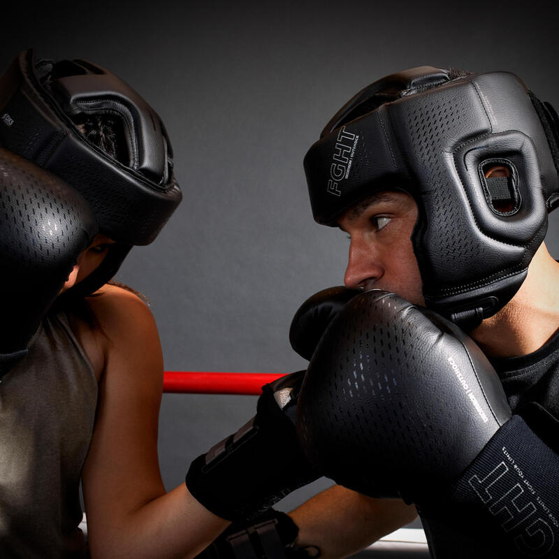 CASQUE DE BOXE ADULTE OUVERT 900 NOIR