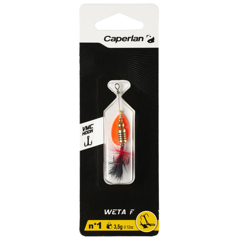 Cucharilla Giratoria Pesca Con Señuelos Weta F #1 Naranja Puntos Negros