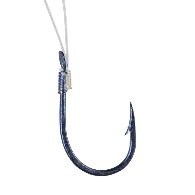 Gemonteerde vishaken SN HOOK gebogen blauw