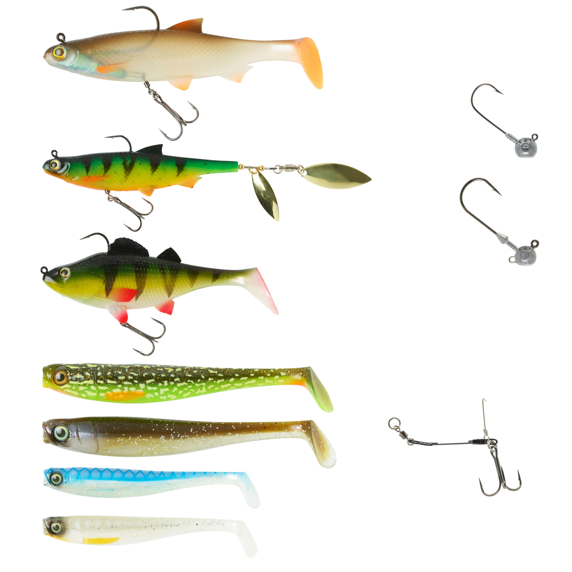 LURE FISHING SOFT LURES BOXSB PRCH - Fluo orange, Fluo yellow