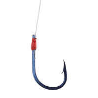 SN HOOK Fluoro Red Varnish Rigged Fishing Hooks