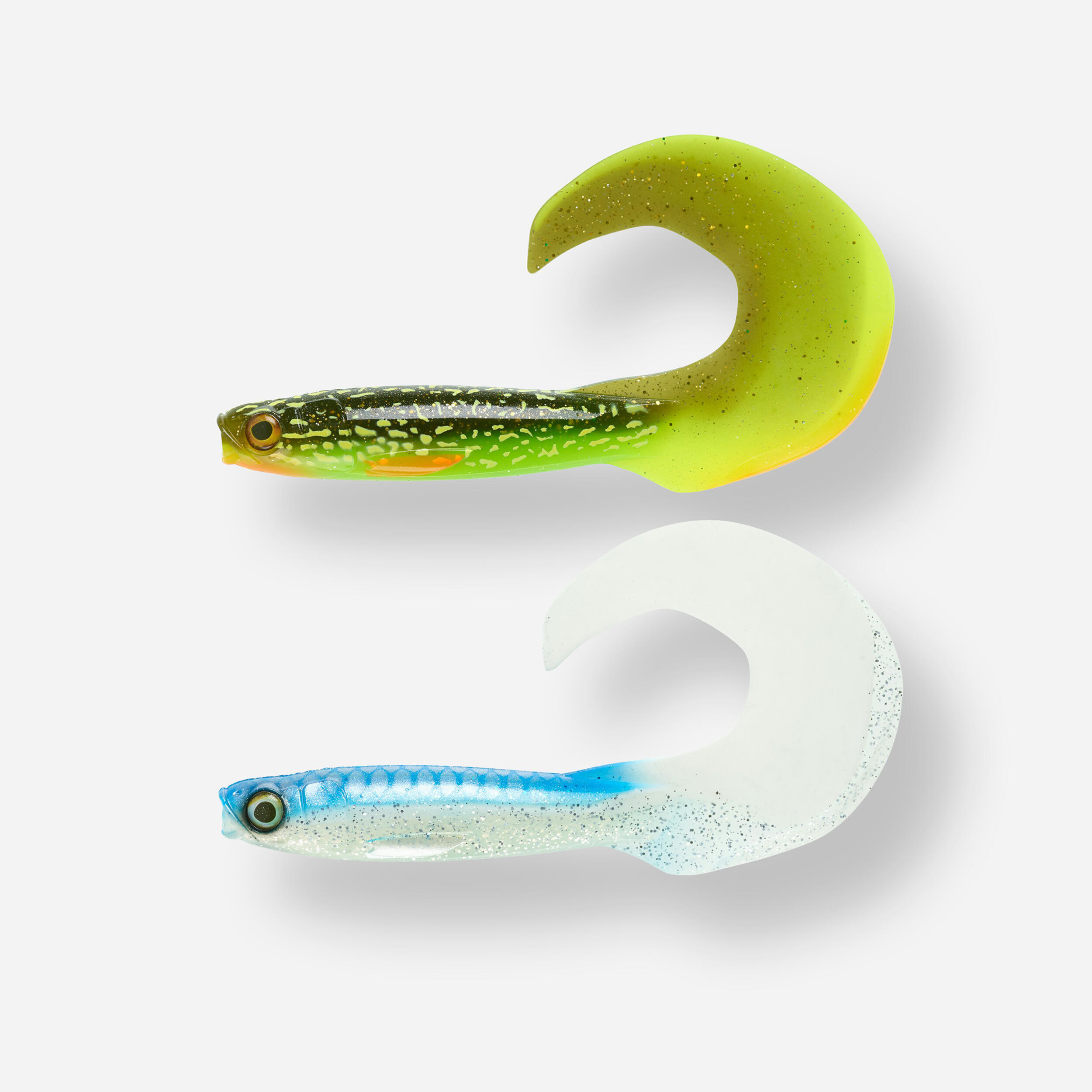 Decathlon | Kit artificiale morbido luccio pesca predatori ROGENGRUB 180 azzurro / FIREPIKE |  Caperlan