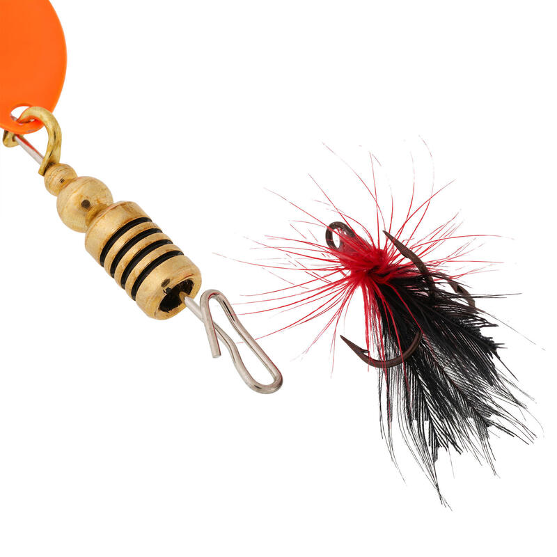 Cucharilla Giratoria Pesca Con Señuelos Weta F #1 Naranja Puntos Negros