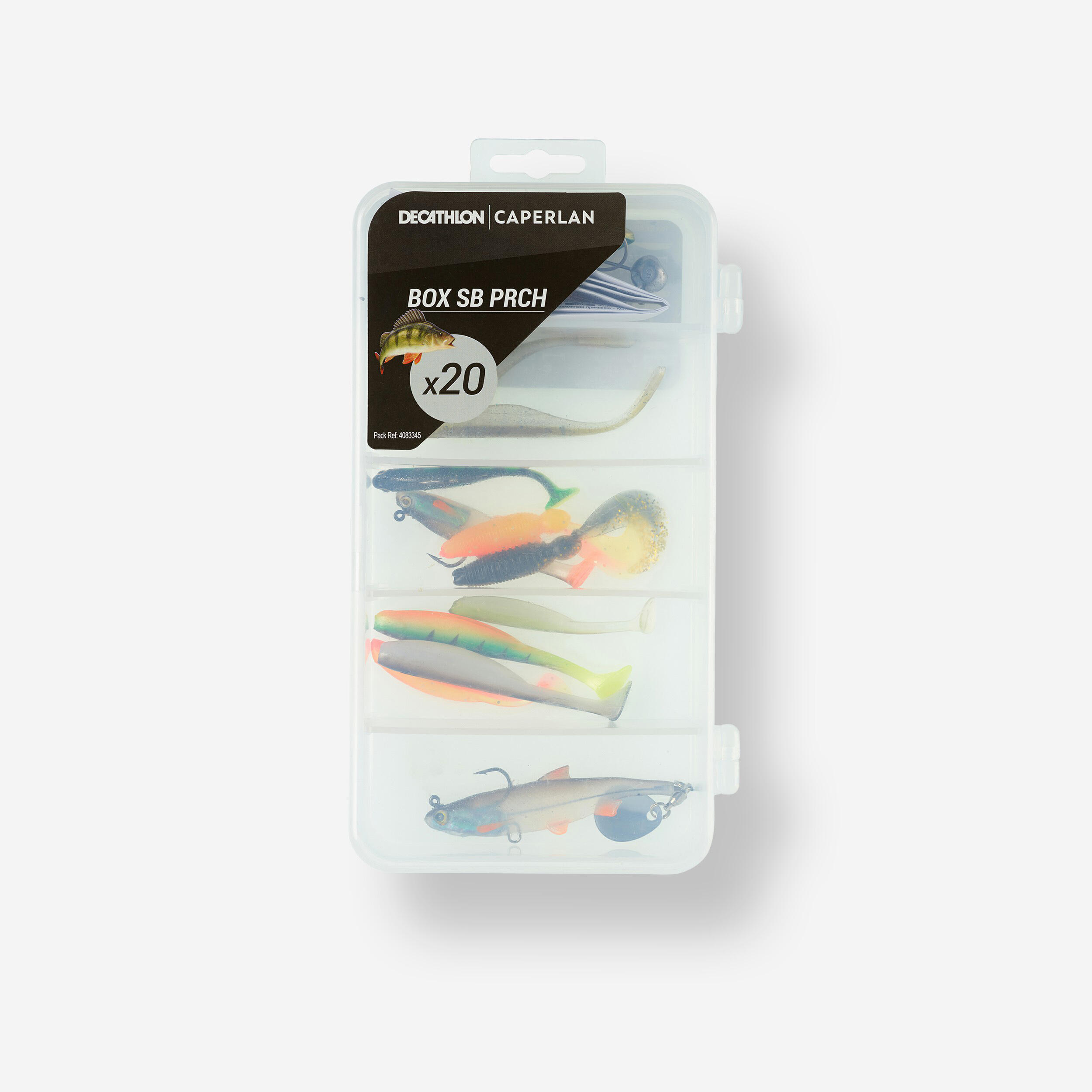 Fishing Soft Lure Box (20 different sized lures) - One Size By CAPERLAN | Decathlon