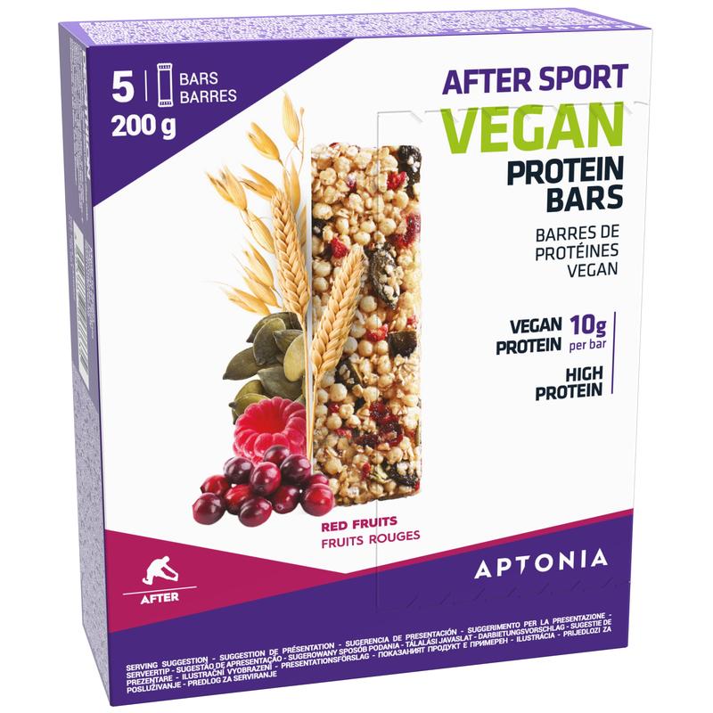 VEGAN RED BERRIES PROTEIN SPORTS RECOVERY BAR 5X40G Decathlon
