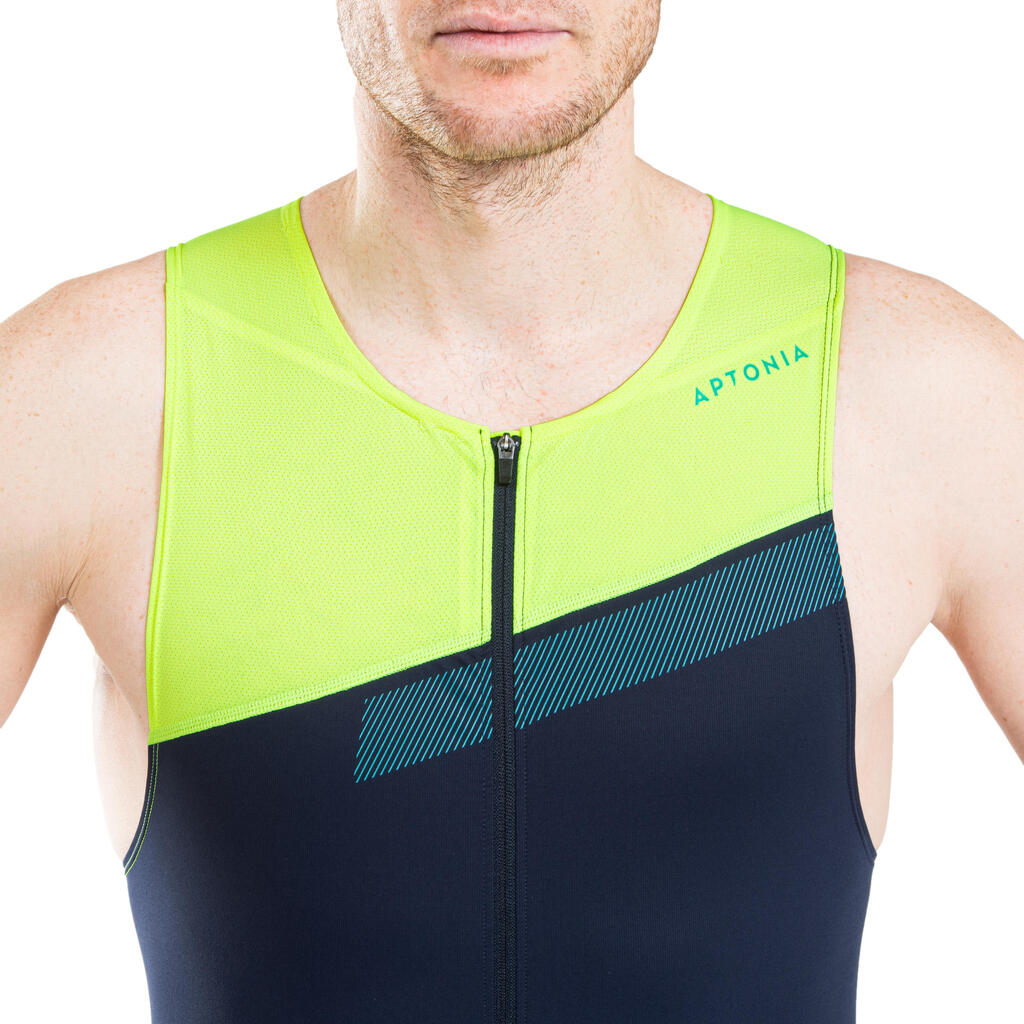 MEN'S SHORT-DISTANCE TRIATHLON TRISUIT - NAVY BLUE/YELLOW