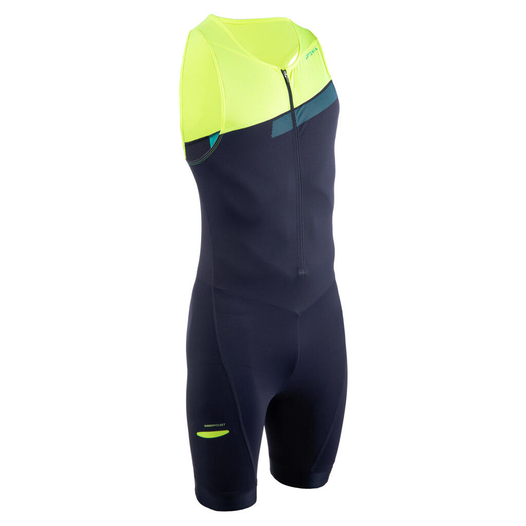 MEN'S SHORT-DISTANCE TRIATHLON TRISUIT - NAVY BLUE/YELLOW