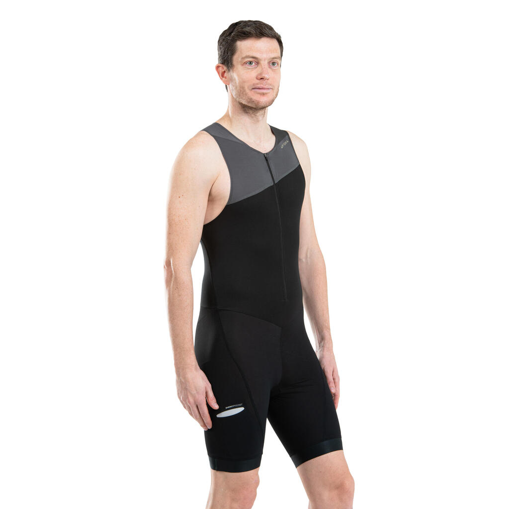 COMBINAISON TRIATHLON TRIFONCTION SD HOMME COURTE DISTANCE NOIR GRIS