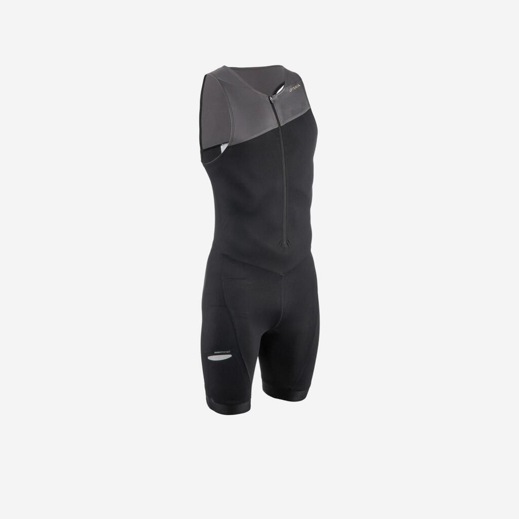 TRAJE TRIATLÓN TRIFUNCIÓN SD HOMBRE CORTA DISTANCIA NEGRO GRIS
