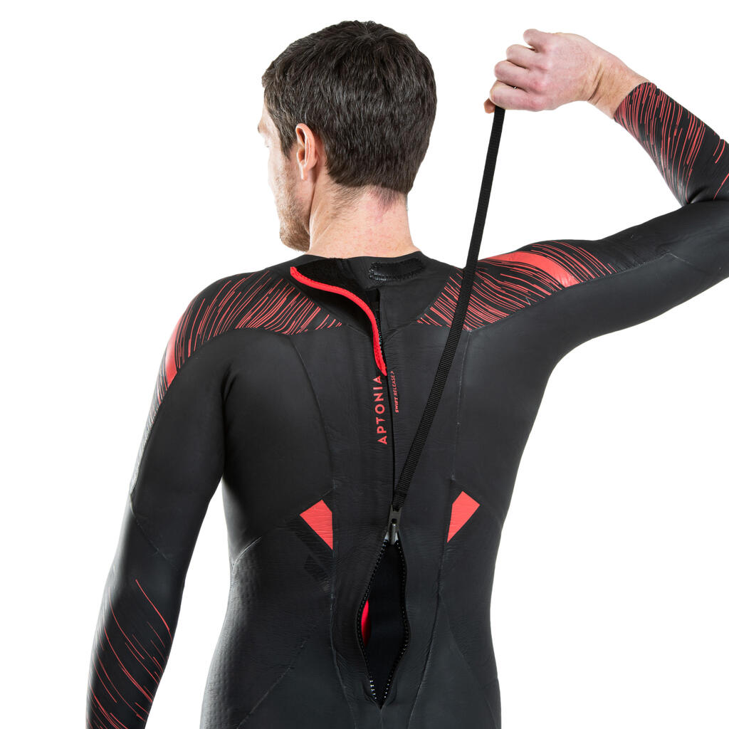 MEN'S NEOPRENE LD TRIATHLON WETSUIT FOR SWIMMING - BLACK