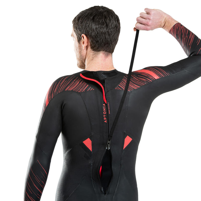 MEN'S NEOPRENE LD TRIATHLON WETSUIT FOR SWIMMING BLACK Decathlon