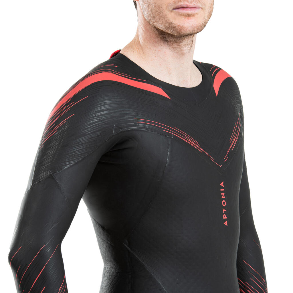 MEN'S NEOPRENE LD TRIATHLON WETSUIT FOR SWIMMING - BLACK