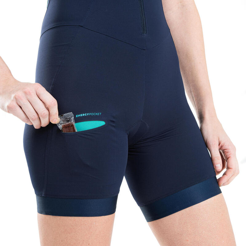Combinezon Triatlon TRIFONCTION SD Distanță scurtă Bleumarin/Verde Damă