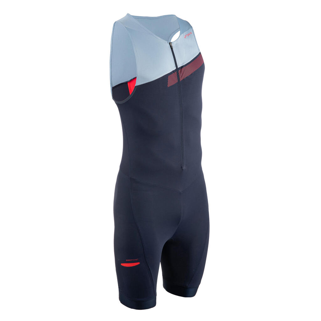 MEN'S SHORT-DISTANCE TRIATHLON TRISUIT - NAVY BLUE/YELLOW