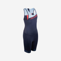 Trisuit voor kinderen jongens meisjes marineblauw/lichtblauw