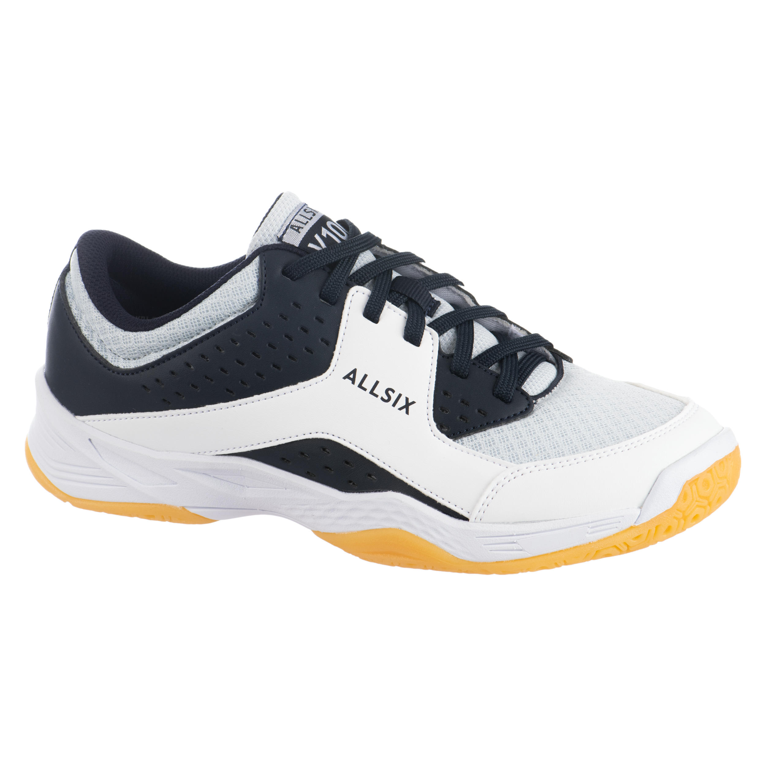 Women s Volleyball Shoes V100 White Blue Grey ALLSIX Decathlon