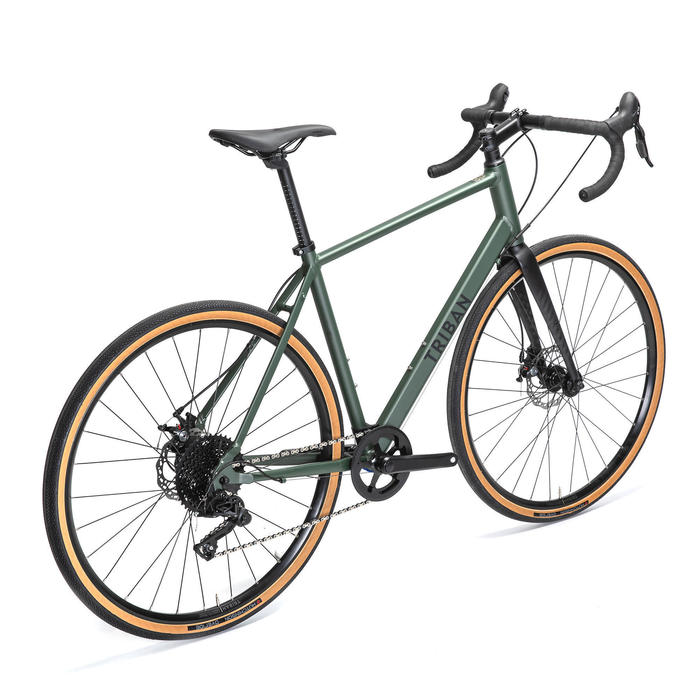 Bicicleta De Gravel Triban Grvl 120 Aluminio Verde 10v Freno Disco