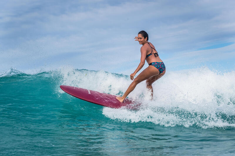 Maillots De Bain Femme  Olaian Bas de maillot de bain de surf femme taille  basse NIKI KOGA MALDIVES Bleu — Dufur