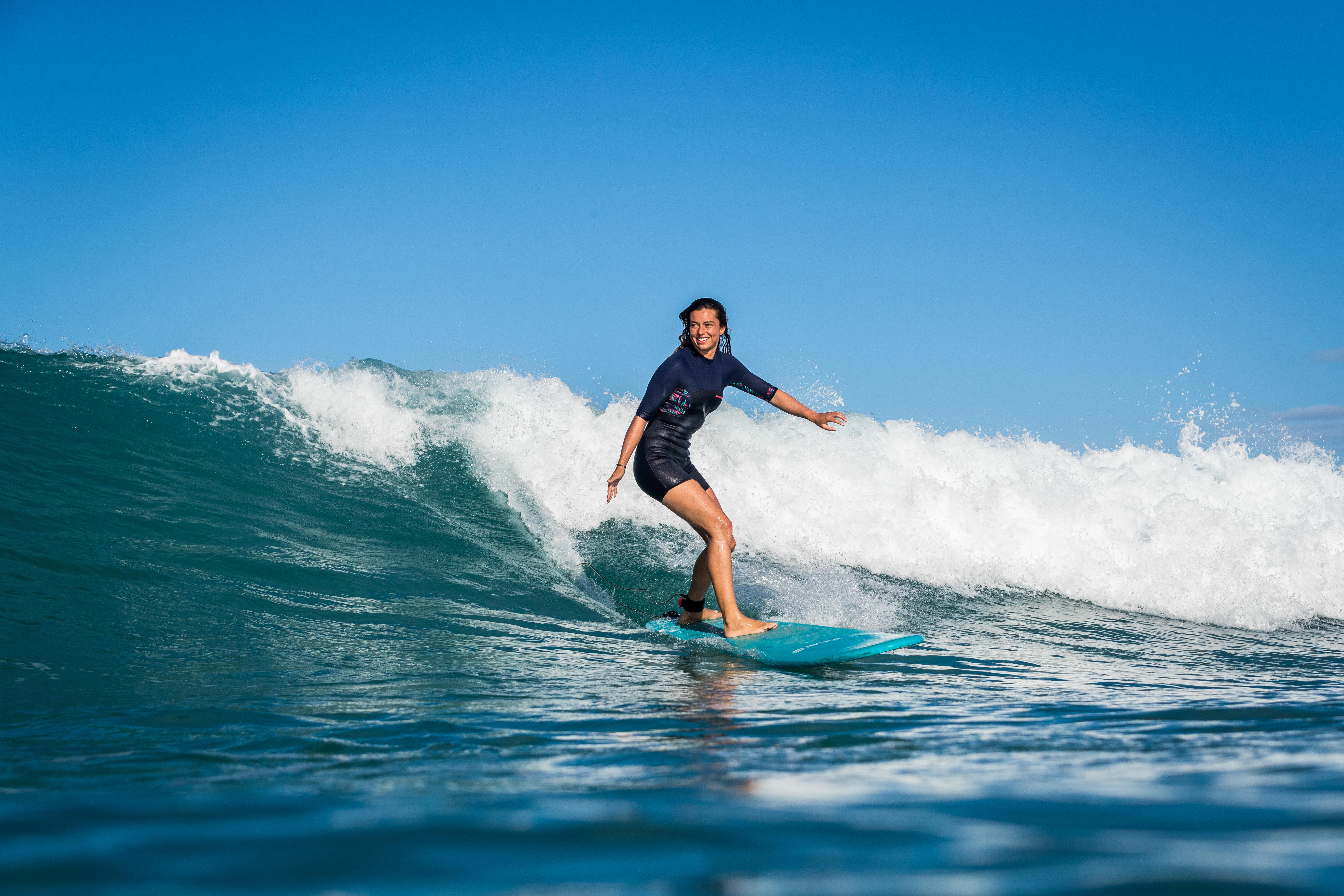 Women's Neoprene Wetsuit - OWS 500 Black - Caribbean blue - Nabaiji -  Decathlon