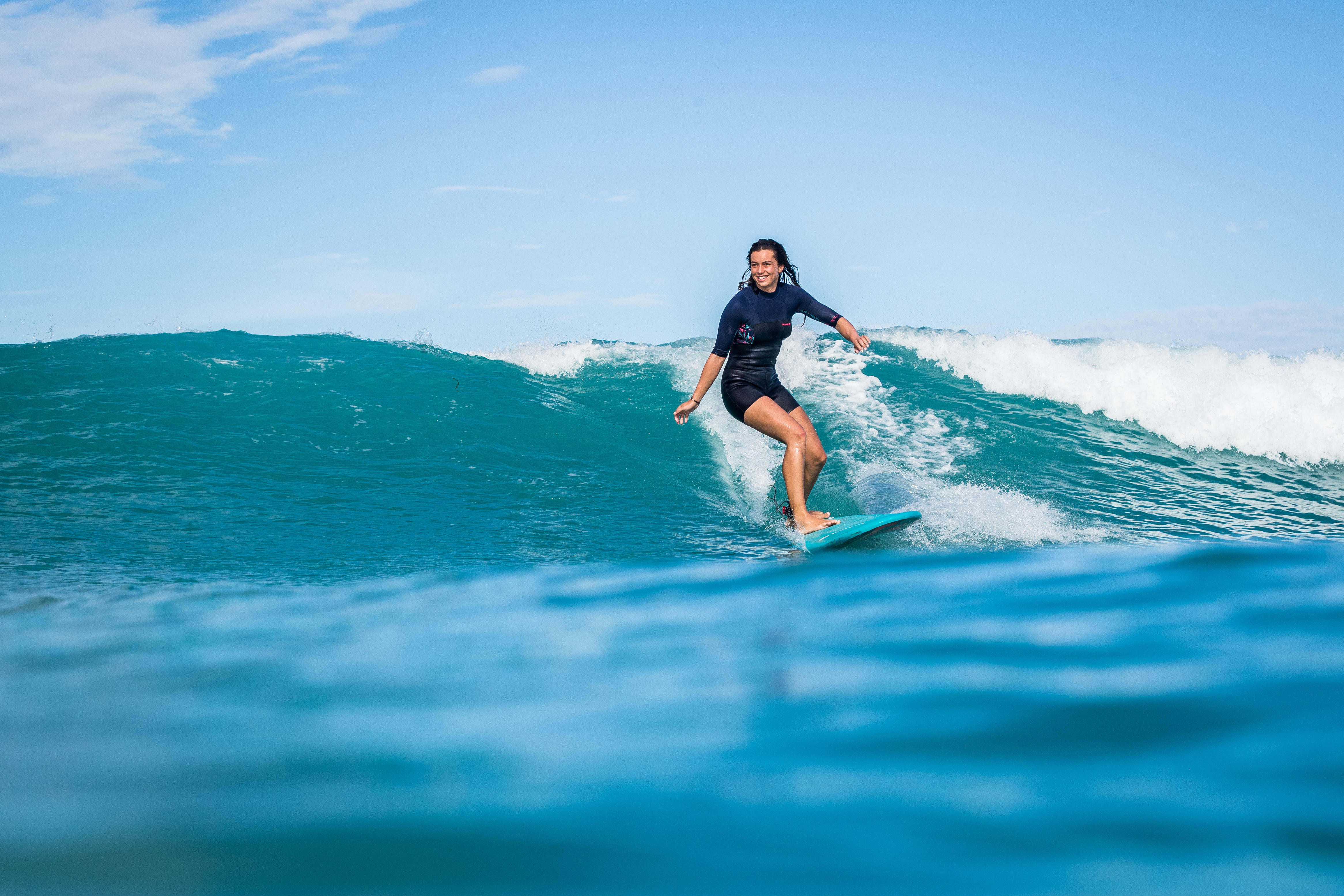 Women's Surfing Wetsuit - Shorty 500 Blue - OLAIAN