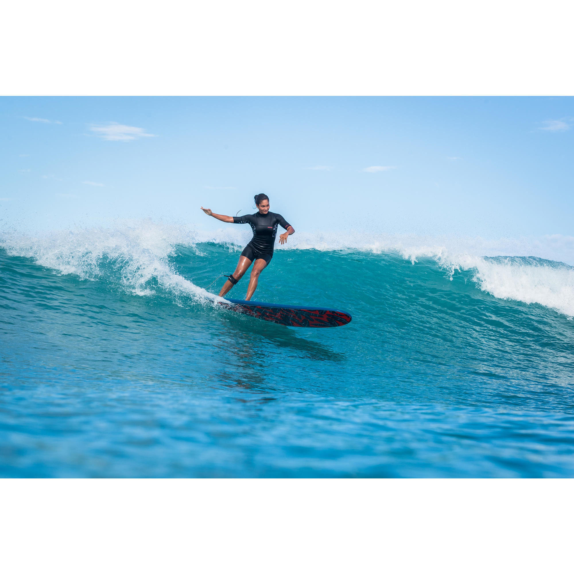 Доска для серфинга Softboard 500 8'6" В комплект входят лиш и 3 плавника. OLAIAN