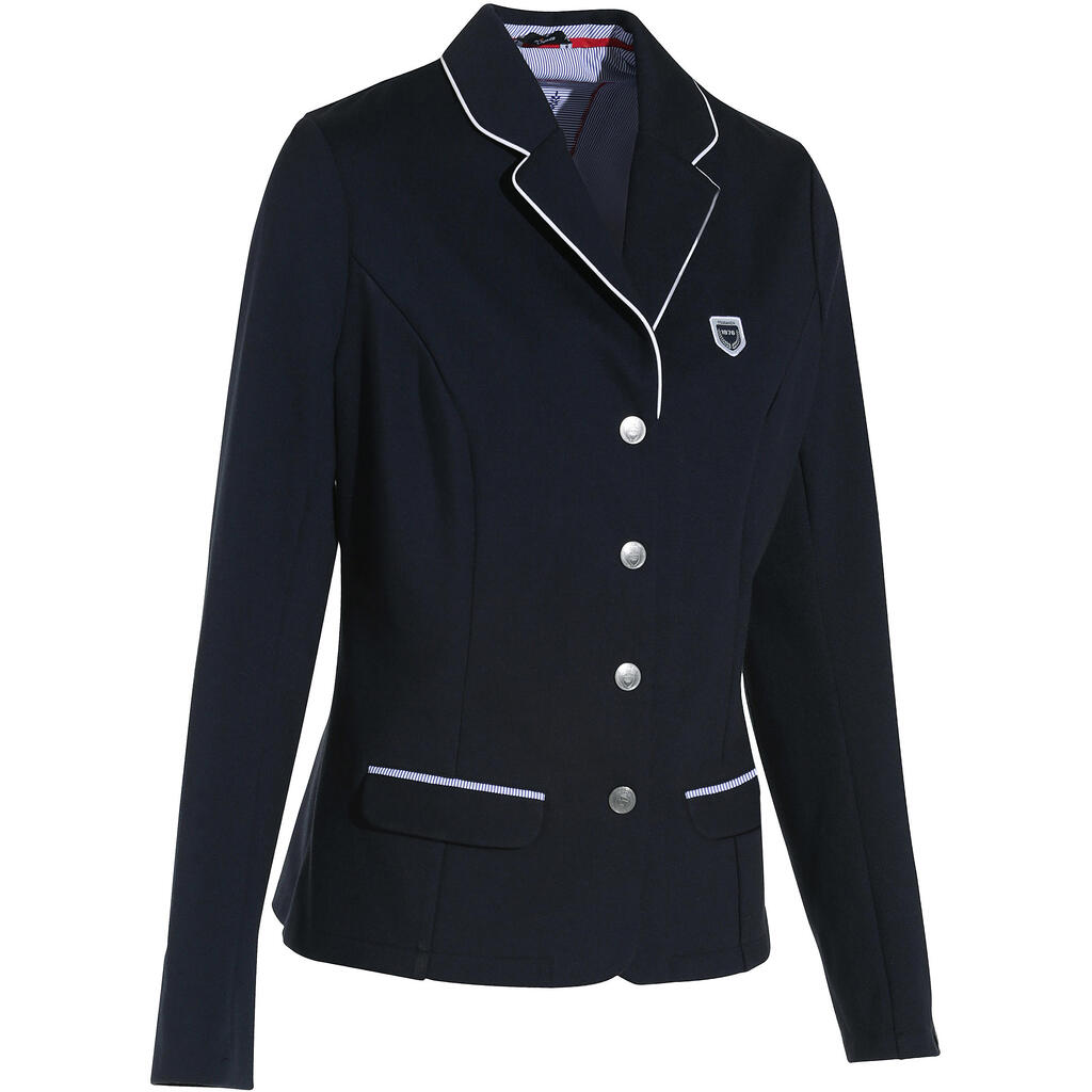 Women's Competition Horse Riding Jacket 100 - Navy