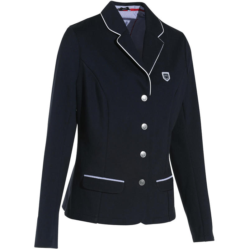 Comp 100 Women's Competition Horse Riding Jacket Navy Decathlon