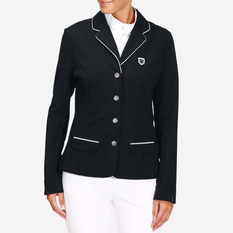 Comp 100 Women S Competition Horse Riding Jacket Navy Fouganza