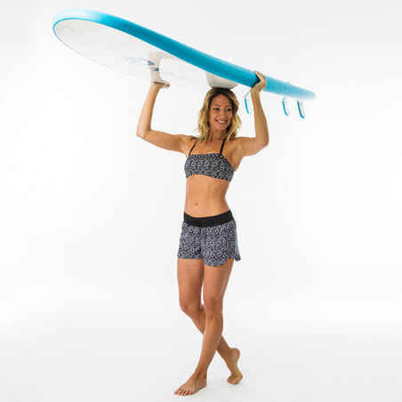 Boardshorts Surfen Tini Ethni elastischer Taillenbund mit Kordelzug Damen