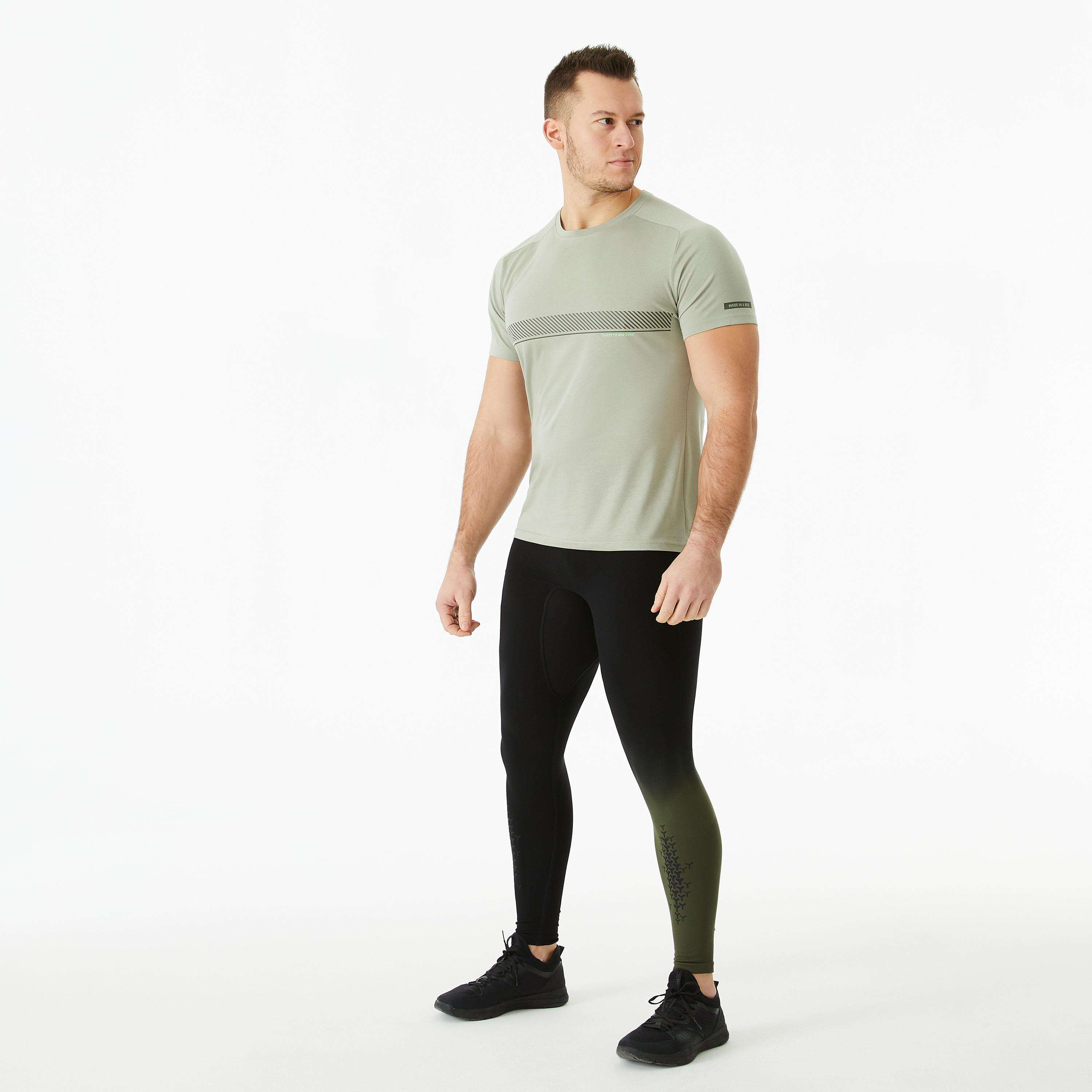 DOMYOS PÁNSKE TRIČKO NA KRUHOVÝ TRÉNING KAKI 2XL · záber 3