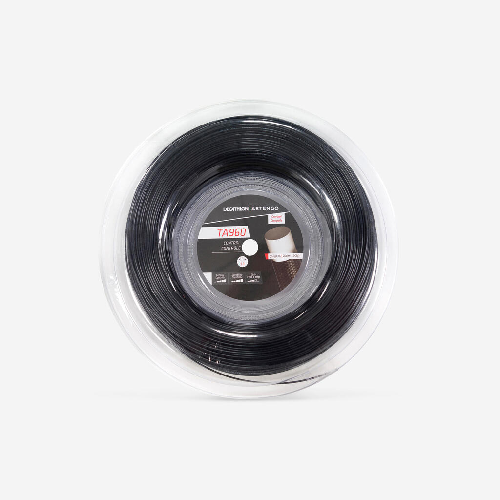 Monopavediena tenisa stīgu spole “TA 960 Control”, 1,3 mm, melna